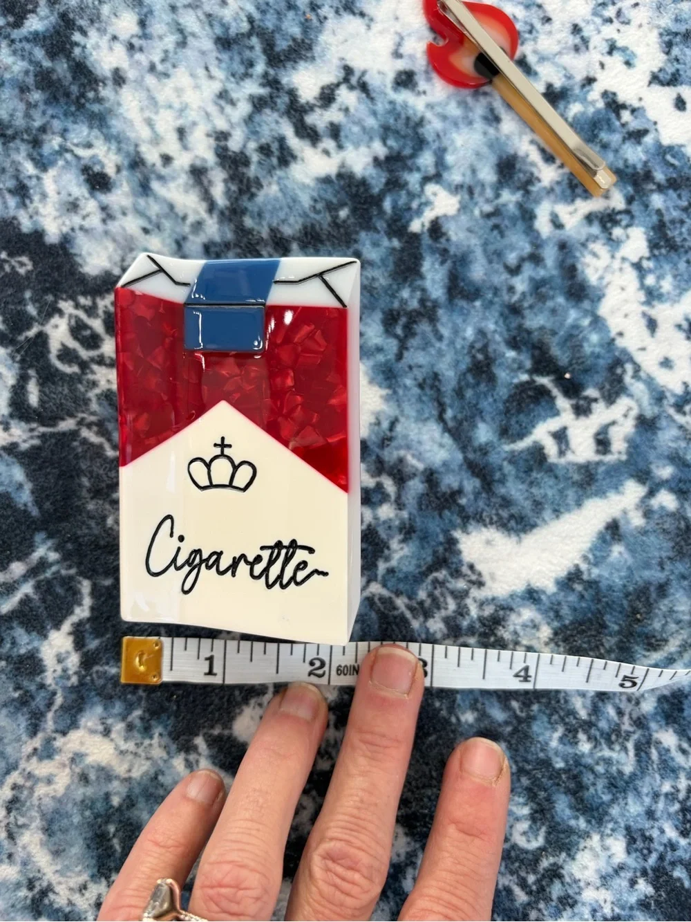Novelty Ciggy Hair Claw Clip & Flame Bobby Pin Acetate